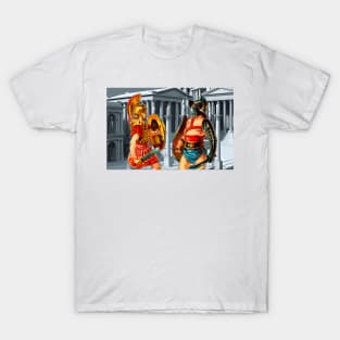 Rome City with Legionnaire and Gladiator at Coliseum T-Shirt